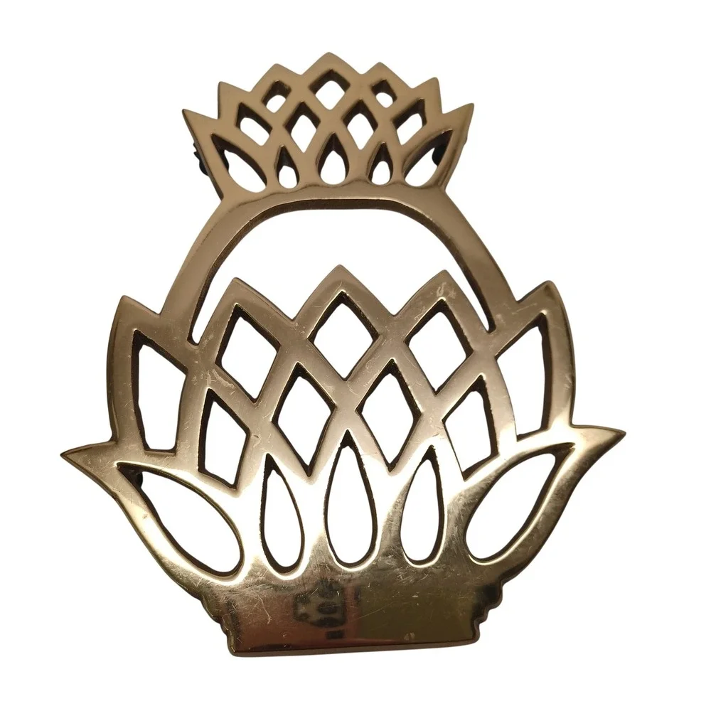 Virginia Metalcrafters Brass‎ Pineapple Trivet 1976 Vintage 10-46 Hospitality